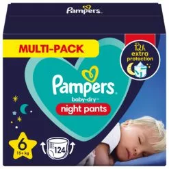 Pampers® Pampers Baby Dry Night Pants Luierbroekjes Maat 6 (15kg+) 124 Stuks