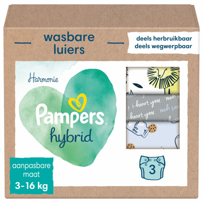 Pampers® 8x Pampers Harmonie Hybrid Wasbare Luiers 3 Stuks 3 Pampers® 8x Pampers Harmonie Hybrid Wasbare Luiers 3 Stuks