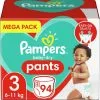 Pampers® Pampers Baby Dry Luierbroekjes Maat 3 (6 11 Kg) 94 Stuks