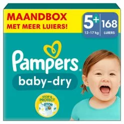 Pampers® Pampers Baby Dry Luiers Maat 5+ (12 17 Kg) 168 Stuks