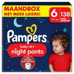 Pampers® Pampers Baby Dry Night Pants Luierbroekjes Maat 6 (15kg+) 138 Stuks