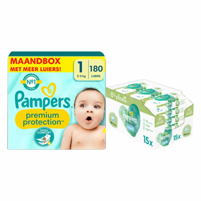Pampers® Pampers Premium Protection Luiers Maat 1 En Harmonie Aqua Billendoekjes 720 Stuks Pakket 3 Pampers® Pampers Premium Protection Luiers Maat 1 En Harmonie Aqua Billendoekjes 720 Stuks Pakket