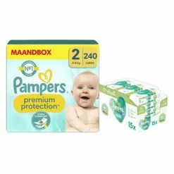Pampers® Pampers Premium Protection Luiers Maat 2 En Harmonie Aqua Billendoekjes 720 Stuks Pakket