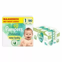 Pampers® Pampers Harmonie Luiers Maat 1 En Aqua Billendoekjes 720 Stuks Pakket