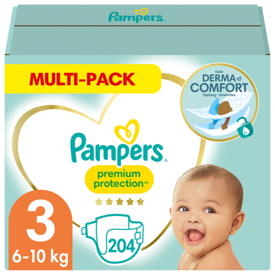 Pampers® Pampers Premium Protection Maandbox Maat 3 (6 10 Kg) 204 Luiers 3 Pampers® Pampers Premium Protection Maandbox Maat 3 (6 10 Kg) 204 Luiers