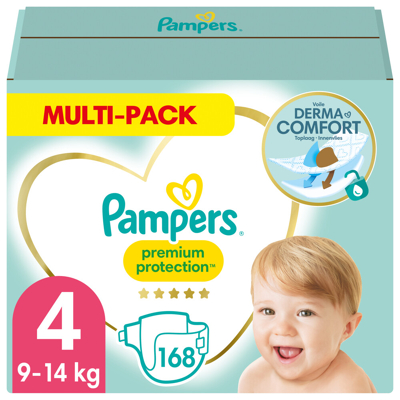 Pampers® Pampers Premium Protection Maandbox Maat 4 (9 14 Kg) 168 Luiers 3 Pampers® Pampers Premium Protection Maandbox Maat 4 (9 14 Kg) 168 Luiers